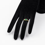 Anello Gypsy in oro giallo 18k e con smeraldo cabochon e diamanti