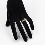 Anello Gypsy in oro giallo 18k e con smeraldo cabochon e diamanti