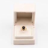 Anello vintage in oro giallo 14k con granato, anni '50