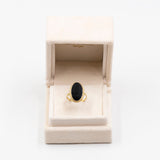Anello vintage in oro giallo 8k con onice