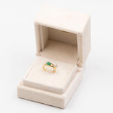 Anello Gypsy in oro giallo 18k e con smeraldo cabochon e diamanti