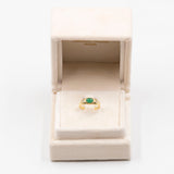 Anello Gypsy in oro giallo 18k e con smeraldo cabochon e diamanti
