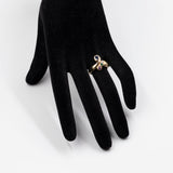 Anello vintage in oro giallo 14k con zaffiro, rubino, smeraldo e diamante. Anni '70