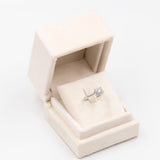 Anello vintage in oro bianco 9k con diamanti (0.43ctw)
