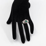 Anello vintage in oro bianco 14k con smeraldo (0,40ct) e diamanti (1,40ctw), anni '60
