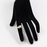 Anello chevalier vintage in oro giallo 18K e turchese