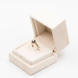 Anello vintage in oro 9k con zaffiri e diamanti