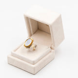 Anello vintage in oro giallo 14k con opale doublet, anni '70
