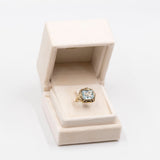 Anello vintage in oro giallo 8K con acquamarina (5ct ca.), anni '70