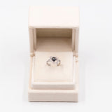 Anello vintage in platino con diamante nero (0,80ct) e diamanti (0,30ctw)