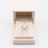 Anello vintage da cocktail in oro giallo 8k con quarzo rosa