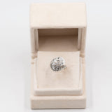 Anello vintage in oro bianco 14K con diamanti di taglio brillante (0.30ctw ca.), anni '70