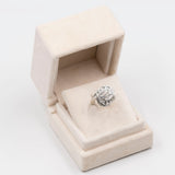 Anello vintage in oro bianco 14K con diamanti di taglio brillante (0.30ctw ca.), anni '70