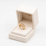 Anello vintage in oro 14k a cestino, anni '70