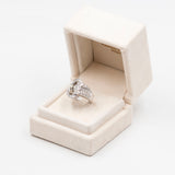 Anello vintage in oro bianco 18k con diamanti (0,50ctw), anni '40/'50