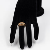 Anello vintage in oro 14k a cestino, anni '70