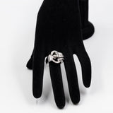 Anello vintage in oro bianco 18k con diamanti (0,50ctw), anni '40/'50