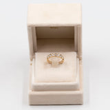 Anello vintage a veretta in oro giallo 14k con diamanti (0,63ctw), anni '70