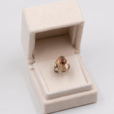 Anello liberty in oro rosa 14k con granato, anni '20