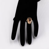 Anello liberty in oro rosa 14k con granato, anni '20