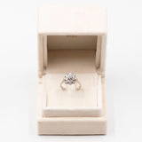 Anello vintage a fiocco di neve in oro bianco 14K con diamanti di taglio brillante (1ctw ca.), anni '70