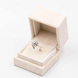 Anello vintage a fiocco di neve in oro bianco 14K con diamanti di taglio brillante (1ctw ca.), anni '70