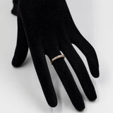Anello vintage a veretta in oro giallo 9k con diamanti (0,09ct)