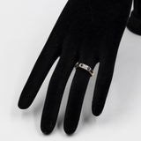 Anello in oro giallo 14k con diamante (0,08ct) e zaffiri (0,12ctw)