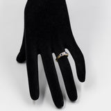 Anello in oro giallo 14k con diamante (0,08ct) e zaffiri (0,12ctw)