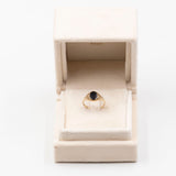 Anello vintage chevalier in oro giallo 9k con onice