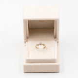 Anello a fiore vintage in oro giallo 9K con diamanti di taglio brillante (0.10ctw ca.)