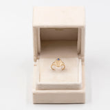Anello vintage in oro giallo 18k con pasta di vetro blu