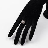 Anello vintage a fiocco di neve in oro bianco 14K con diamanti di taglio brillante (1ctw ca.), anni '70