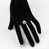 Anello vintage a fiocco di neve in oro bianco 14K con diamanti di taglio brillante (1ctw ca.), anni '70