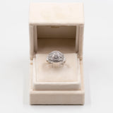 Anello vintage in oro bianco 14k con diamanti (1ctw), anni '80