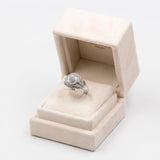 Anello vintage in oro bianco 14k con diamanti (1ctw), anni '80