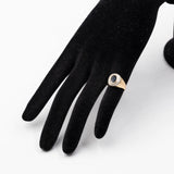 Anello vintage in oro giallo 18K con zaffiro (1ct ca.) e diamanti di taglio brillante (0.14ctw ca.), anni '70