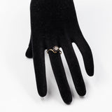 Anello vintage in oro giallo 9k con zaffiri (0.30ctw ca.) e diamante, anno 1988