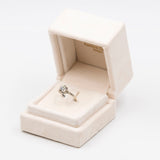 Anello solitario vintage in oro bianco 18k con diamante di 0,45ct , anni '40