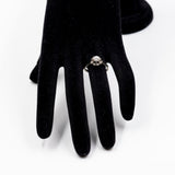 Anello solitario vintage in oro bianco 18k con diamante di 0,45ct , anni '40