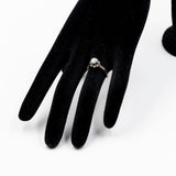 Anello solitario vintage in oro bianco 18k con diamante di 0,45ct , anni '40