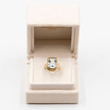 Anello vintage in oro giallo 14k con acquamarina (6ct), anni '70