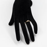 Anello vintage solitario in oro giallo 14k con diamante (0,14ctw), anni '70