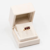 Anello vintage trilogy in oro giallo 14k con granati