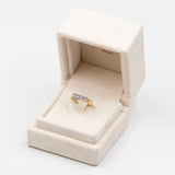 Anello vintage in oro giallo 9K con tanzaniti di taglio marquise (0.30ctw ca.)