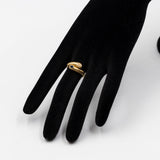 Anello vintage in oro giallo 18K con zaffiro e diamanti, anni '70