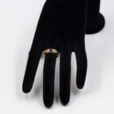 Anello vintage in oro giallo 18K con zaffiro (0.30ct ca.) e diamanti (0.08ctw ca.), anni '70