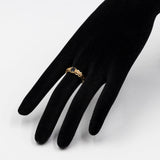 Anello vintage in oro giallo 18K con zaffiro (0.30ct ca.) e diamanti (0.08ctw ca.), anni '70