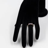 Anello vintage in oro giallo 9K con tanzaniti di taglio marquise (0.30ctw ca.)