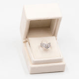 Anello vintage in platino 900 a V con diamanti (1.7ctw)